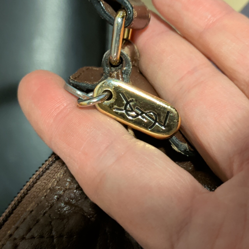 YSL Brown Quilted Leather Shoulder Bag - Picture 9 of 11